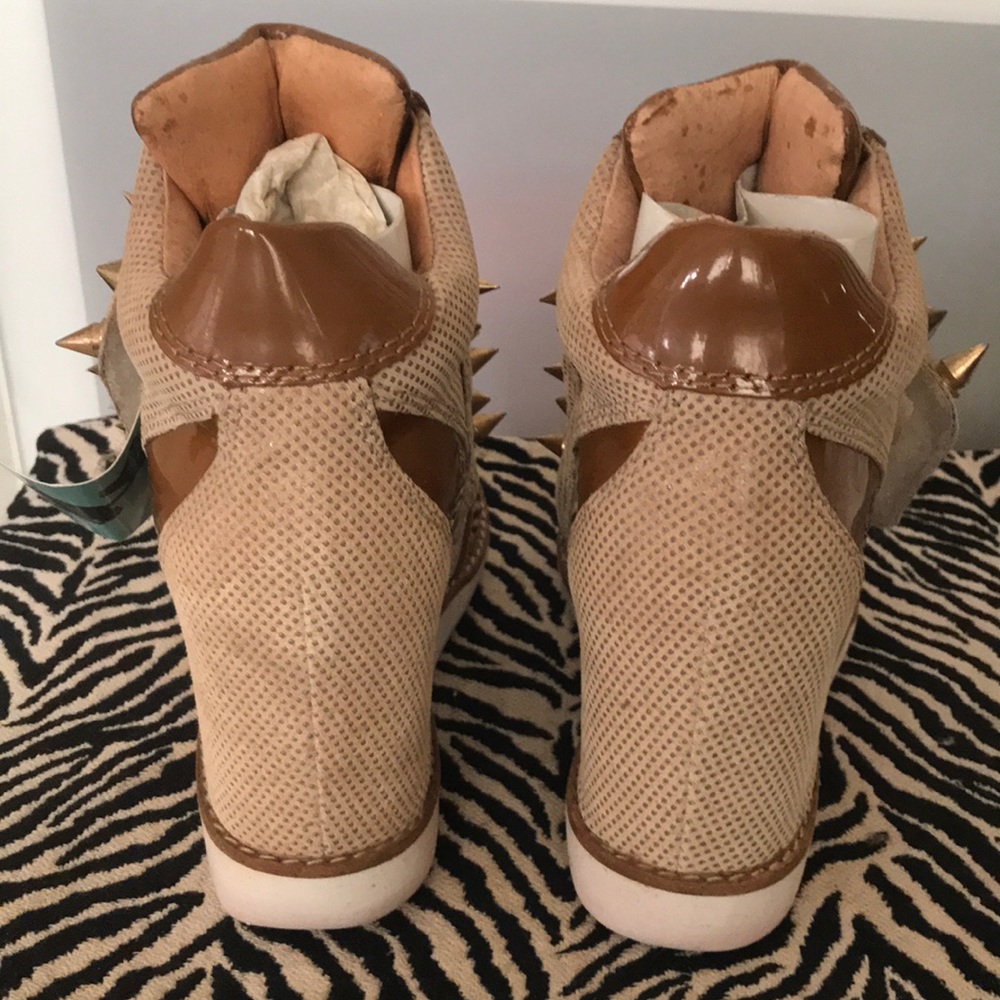 Jeffrey Campbell Brown and Tan Spiked Sneakers - Picture 3 of 12